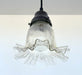 Delicate HOLOPHANE RUFFLE 1930's Antique Glass Pendant Light - Sweatfully