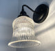 Bell Antique Holophane 1950's Glass Wall Sconce Light Fixture - Sweatfully