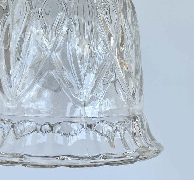 Heavy Pressed Vintage 1950's Antique Diamond PENDANT Light Fixture - Sweatfully
