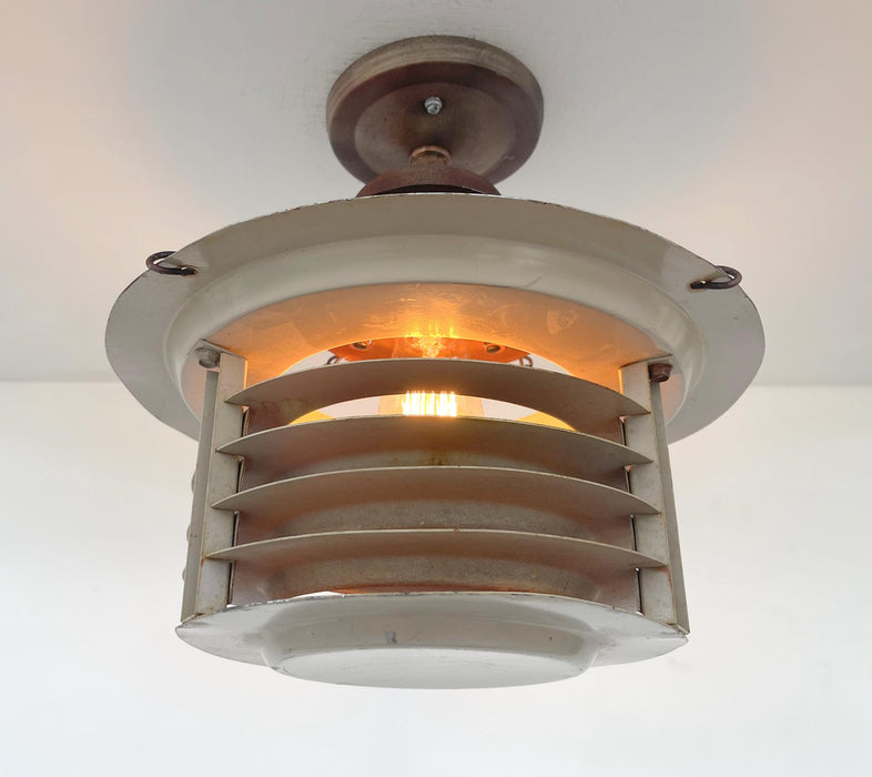 TOTALLY UNIQUE! Vintage Industrial Flush Mount Ceiling Light Rustic Distressed - Sweatfully
