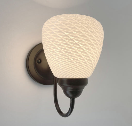Modern 'Ribbon' 1970's Milk Glass WALL SCONCE Lighting - Sweatfully