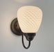 Modern 'Ribbon' 1970's Milk Glass WALL SCONCE Lighting - Sweatfully
