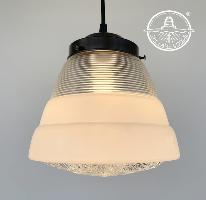 Retro 1970's Mid Century Glass Pendant Lighting - Sweatfully