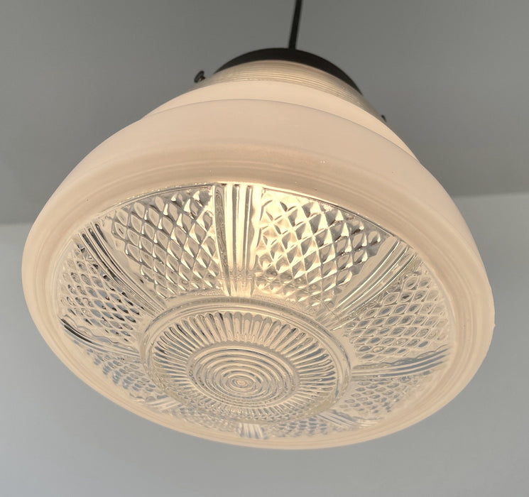 Retro 1970's Mid Century Glass Pendant Lighting - Sweatfully