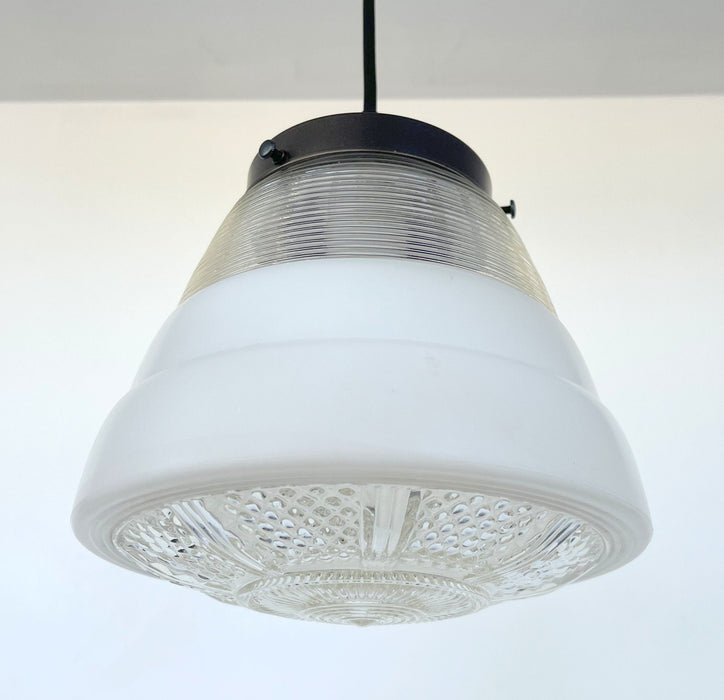 Retro 1970's Mid Century Glass Pendant Lighting - Sweatfully
