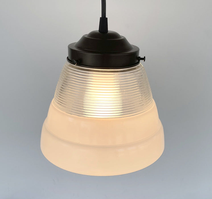 Retro 1970's Mid Century Glass Pendant Lighting - Sweatfully