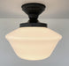ELEGANT SCHOOLHOUSE Authentic Historical 1930's Antique Milk Glass Ceiling Light - Sweatfully