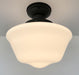 ELEGANT SCHOOLHOUSE Authentic Historical 1930's Antique Milk Glass Ceiling Light - Sweatfully