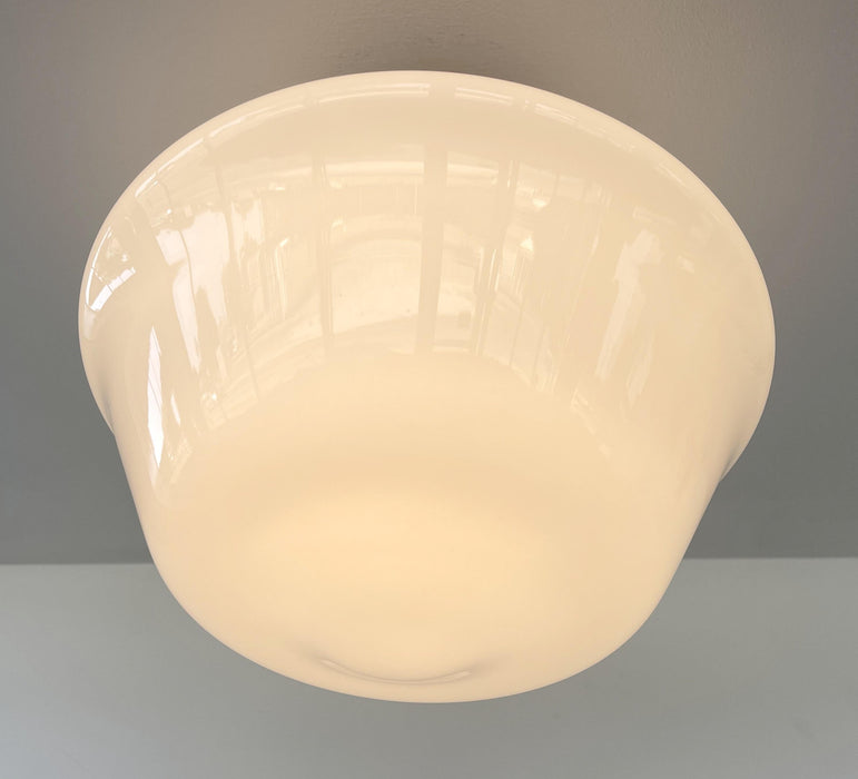 ELEGANT SCHOOLHOUSE Authentic Historical 1930's Antique Milk Glass Ceiling Light - Sweatfully