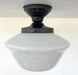 ELEGANT SCHOOLHOUSE Authentic Historical 1930's Antique Milk Glass Ceiling Light - Sweatfully