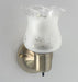 Etched Antique 1960's Glass Wall Sconce Light Fixture with On/Off Switch Antique Brass - Sweatfully
