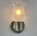 Etched Antique 1960's Glass Wall Sconce Light Fixture with On/Off Switch Antique Brass - Sweatfully