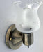 Etched Antique 1960's Glass Wall Sconce Light Fixture with On/Off Switch Antique Brass - Sweatfully