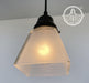 Vintage Frosted SQUARE 1960's PENDANT Light - Sweatfully