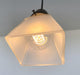 Vintage Frosted SQUARE 1960's PENDANT Light - Sweatfully