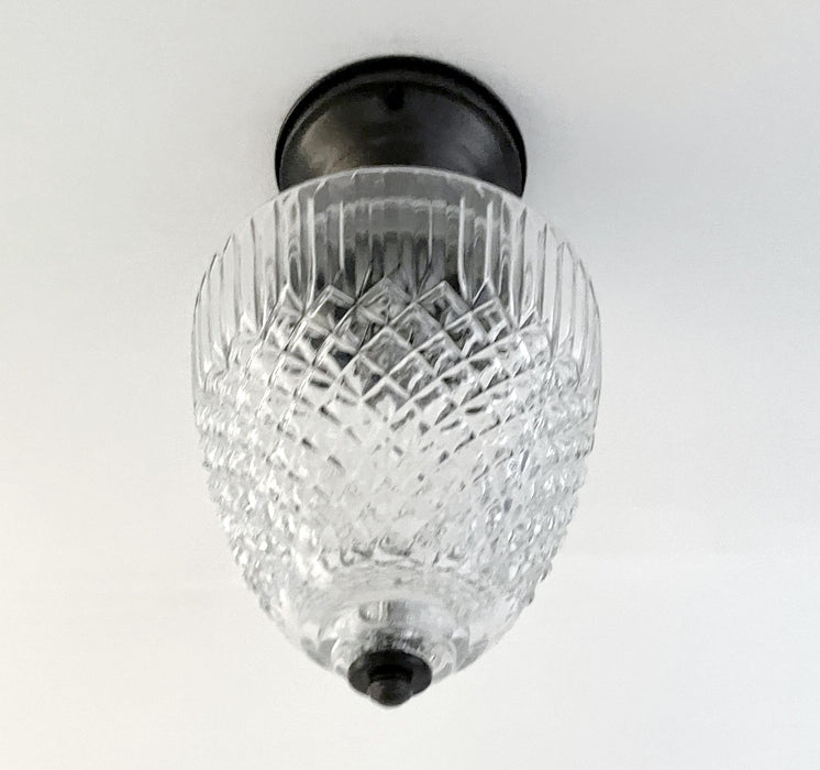 LARGE TAPERED DIAMOND 1950s Authentic Mid Century Glass Ceiling Light - Sweatfully