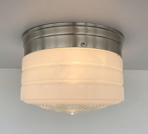 Retro Flush Mount Milk Glass Ceiling Light - Sweatfully