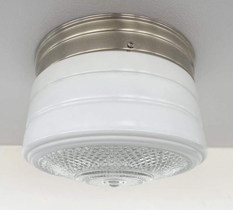 Retro Flush Mount Milk Glass Ceiling Light - Sweatfully
