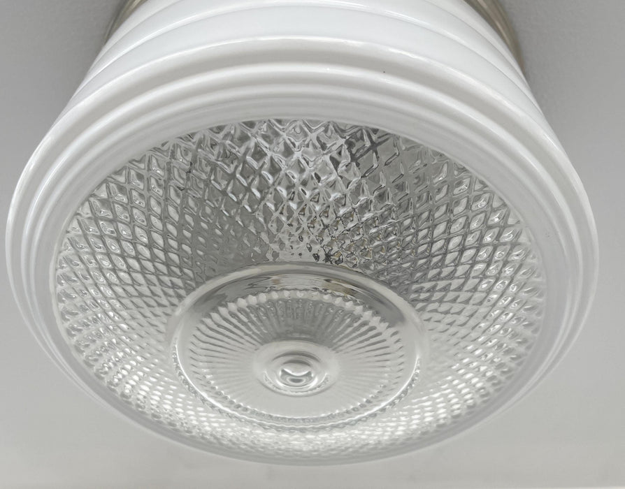 Retro Flush Mount Milk Glass Ceiling Light - Sweatfully