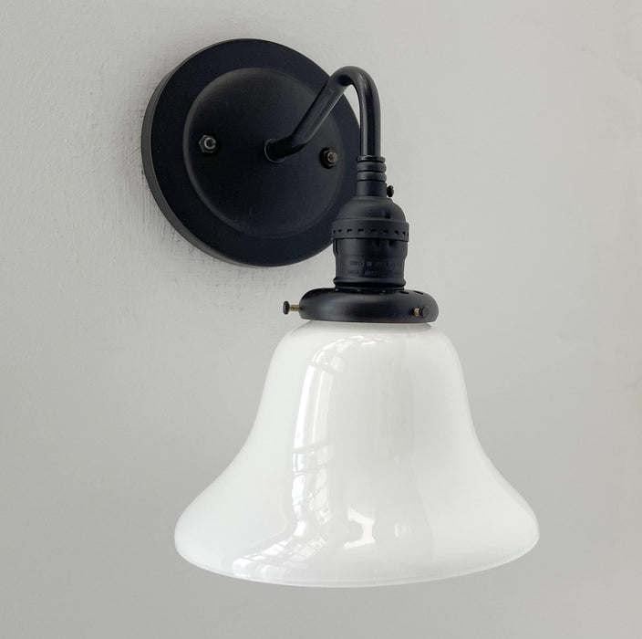 Antique 1930's Milk Glass Wall SCONCE Lighting - Sweatfully