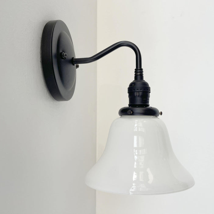 Antique 1930's Milk Glass Wall SCONCE Lighting - Sweatfully