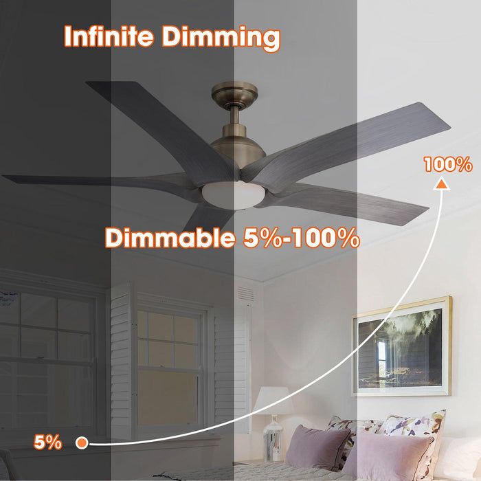 56" Genoa Farmhouse DC Motor Downrod Mount Reversible Ceiling Fan with Lighting and Remote Control - Sweatfully
