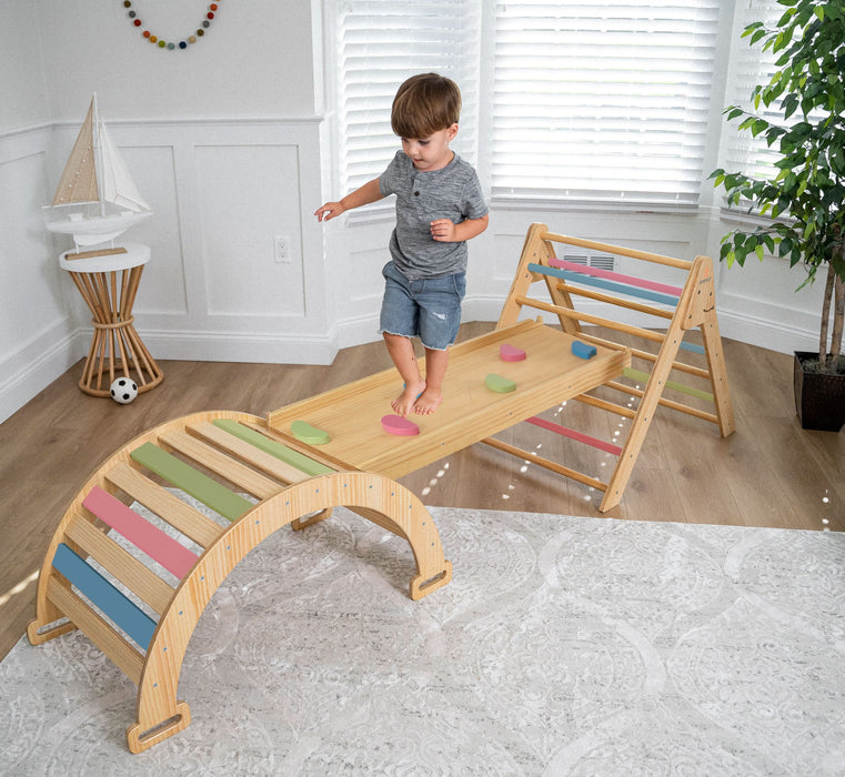 Hazel - Pikler Triangle Ladder & Rocker Set - Sweatfully
