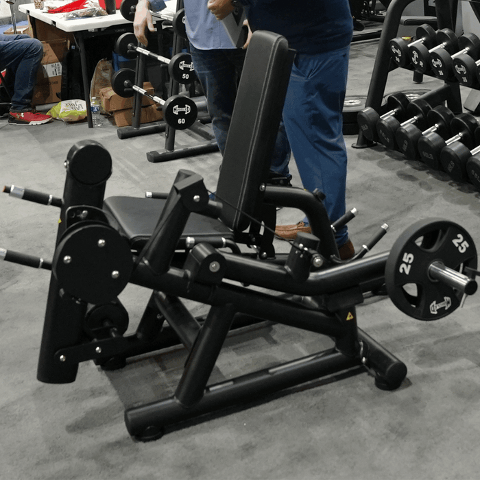 Pro Strength Leg Extension / Prone Leg Curl Combo - Muscle D Fitness - Plate Loaded Quad & Hamstring Machine - Sweatfully
