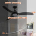 52" Industrial DC Motor Downrod Mount Reversible Ceiling Fan with LED Lighting and Remote Control - Sweatfully