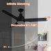 52" Cason Induatrial Downrod Mount Reversible Ceiling Fan with LED Lighting and Remote Control - Sweatfully