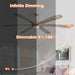 72" Jaydn Farmhouse Satin Nickel DC Motor Downrod Mount Reversible Ceiling Fan with Lighting and Remote Control - Sweatfully