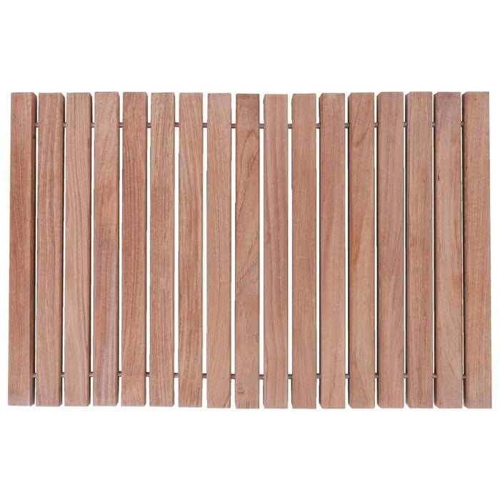 Sunriver Teak Shower and Bath String Mat with Rubber Feet 23.62" x 15.75" - Sweatfully
