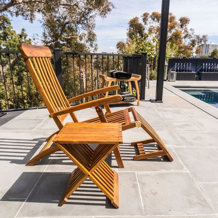 Winchester Teak Shower and Bath Folding Stool with Horizontal Slats - Sweatfully