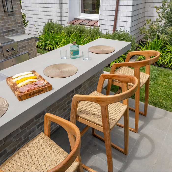 Ubud Natural Teak Indoor/Outdoor Bar Stool - Sweatfully