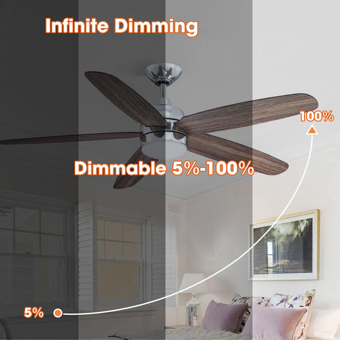 52" Dicken Farmhouse Downrod Mount Reversible Ceiling Fan with Lighting and Remote Control - Sweatfully