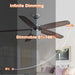 52" Dicken Farmhouse Downrod Mount Reversible Ceiling Fan with Lighting and Remote Control - Sweatfully