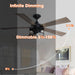 52" Windmill Industrial Downrod Mount Reversible Ceiling Fan with Lighting and Remote Control - Sweatfully