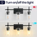 Jasper 3-Light Modern Clear Glass Bathroom Vanity Light, Black & Nickel - Sweatfully