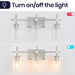 Jasper 3-Light Modern Clear Glass Bathroom Vanity Light, Black & Nickel - Sweatfully