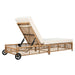 Outdoor Lounge Chair, Patio Chaise Lounge with 5-Position Backrest, Rattan Outdoor Lounge Chair with Cushion and Wheels for Poolside, Backyard, Garden - Sweatfully