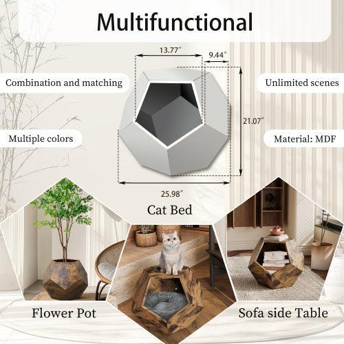 25.98'' Modern Pet Furniture Cat Carrier, Sofa Side Table, Planter MDF Multifunctional Furniture, Burmese Sumac - Sweatfully