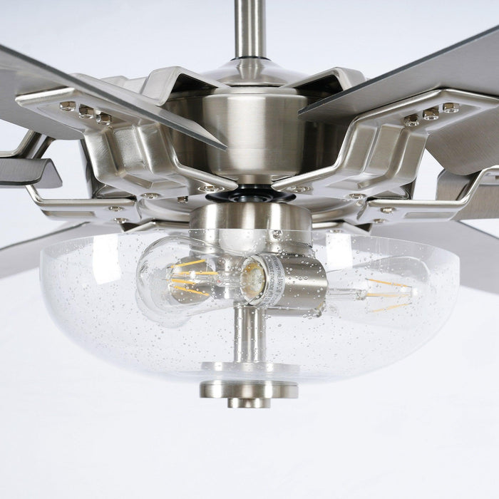 70" Modern Brushed Nickel DC Motor Downrod Mount Ceiling Fan with Lighting and Remote Control - Sweatfully