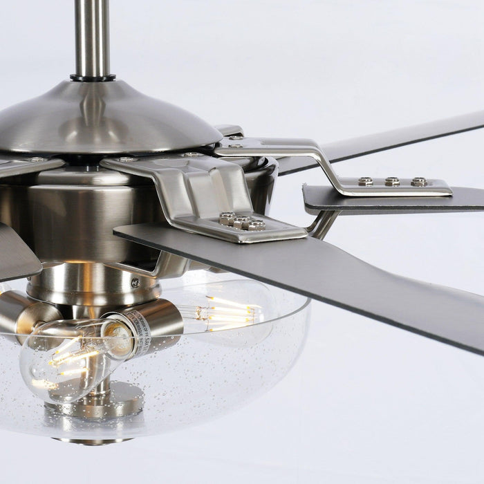 70" Modern Brushed Nickel DC Motor Downrod Mount Ceiling Fan with Lighting and Remote Control - Sweatfully