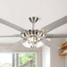 70" Modern Brushed Nickel DC Motor Downrod Mount Ceiling Fan with Lighting and Remote Control - Sweatfully
