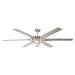 70" Modern Brushed Nickel DC Motor Downrod Mount Ceiling Fan with Lighting and Remote Control - Sweatfully