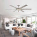 70" Modern Brushed Nickel DC Motor Downrod Mount Ceiling Fan with Lighting and Remote Control - Sweatfully