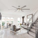 70" Modern Brushed Nickel DC Motor Downrod Mount Ceiling Fan with Lighting and Remote Control - Sweatfully