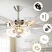 70" Modern Brushed Nickel DC Motor Downrod Mount Ceiling Fan with Lighting and Remote Control - Sweatfully