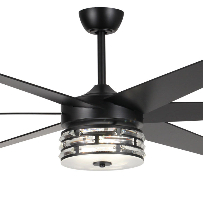 70" Modern DC Motor Downrod Mount Reversible Ceiling Fan with Lighting and Remote Control - Sweatfully