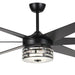 70" Modern DC Motor Downrod Mount Reversible Ceiling Fan with Lighting and Remote Control - Sweatfully
